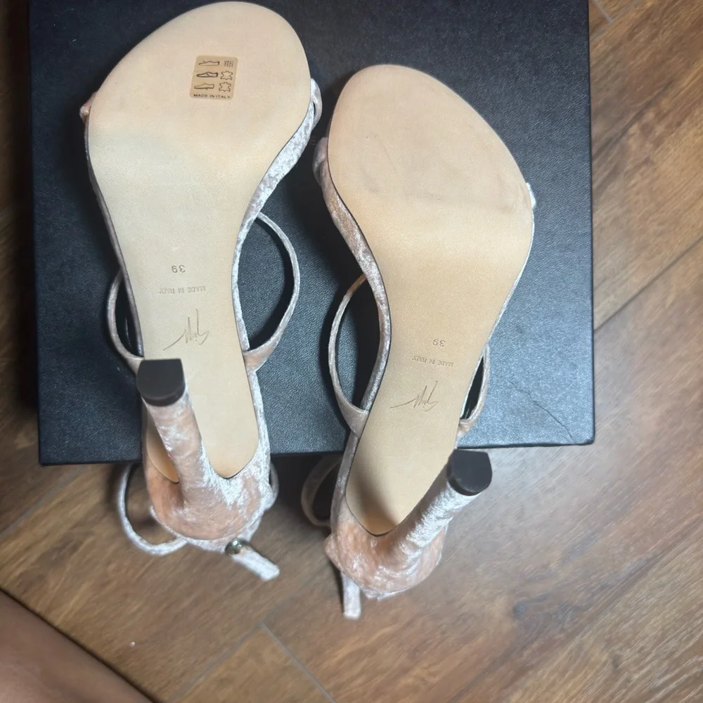 Giuseppe Zanotti CIPRIA Velvet Strappy Heels - Light Pink - Picture 5 of 9